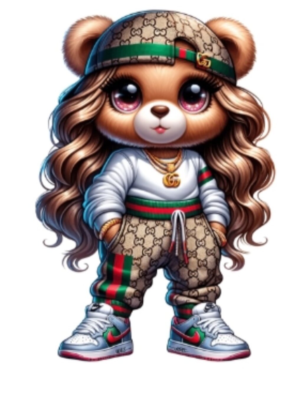 Gucci Girl Bear Design DTF T-shirt - Picture 3 of 5